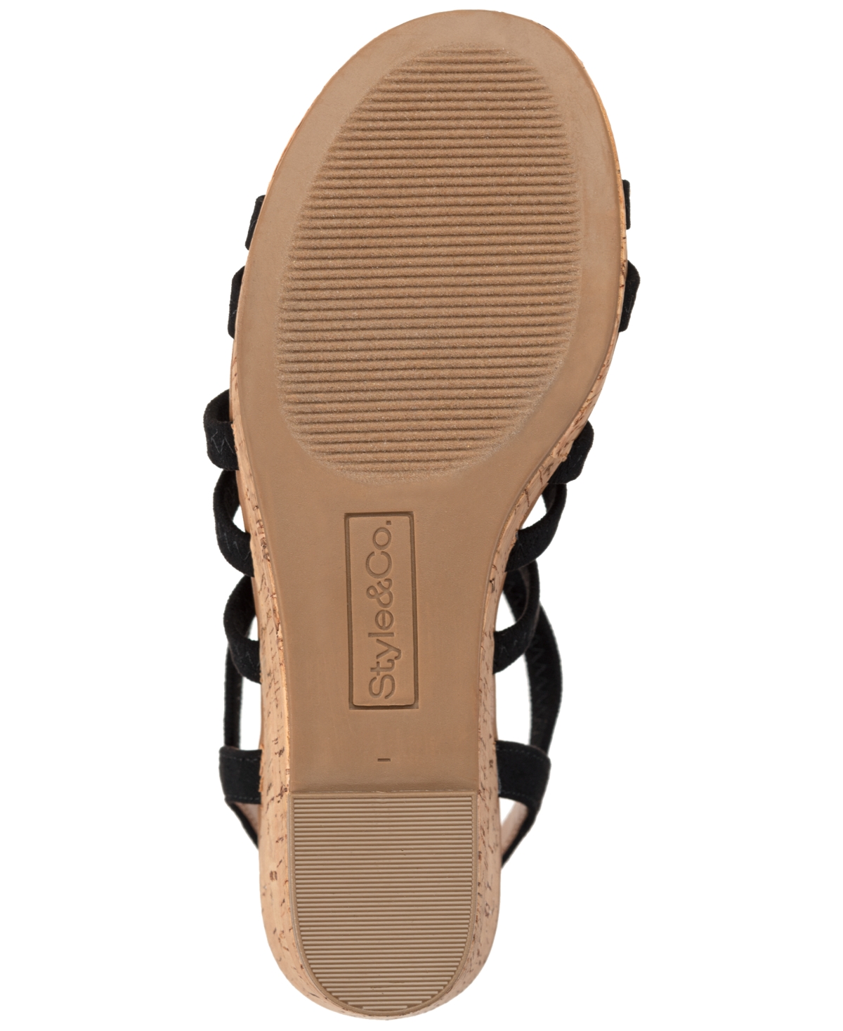 Shop Style & Co Women's Arloo Strappy Elastic Wedge Sandals, Created For Macy's In Black