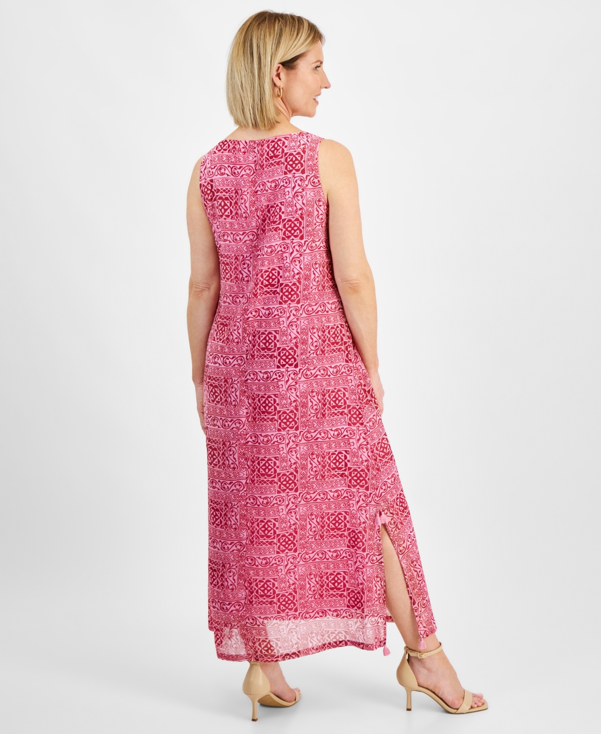 Jm Collection Petite Smara Statement Tassel Sleeveless Maxi Dress, Created for Macy's