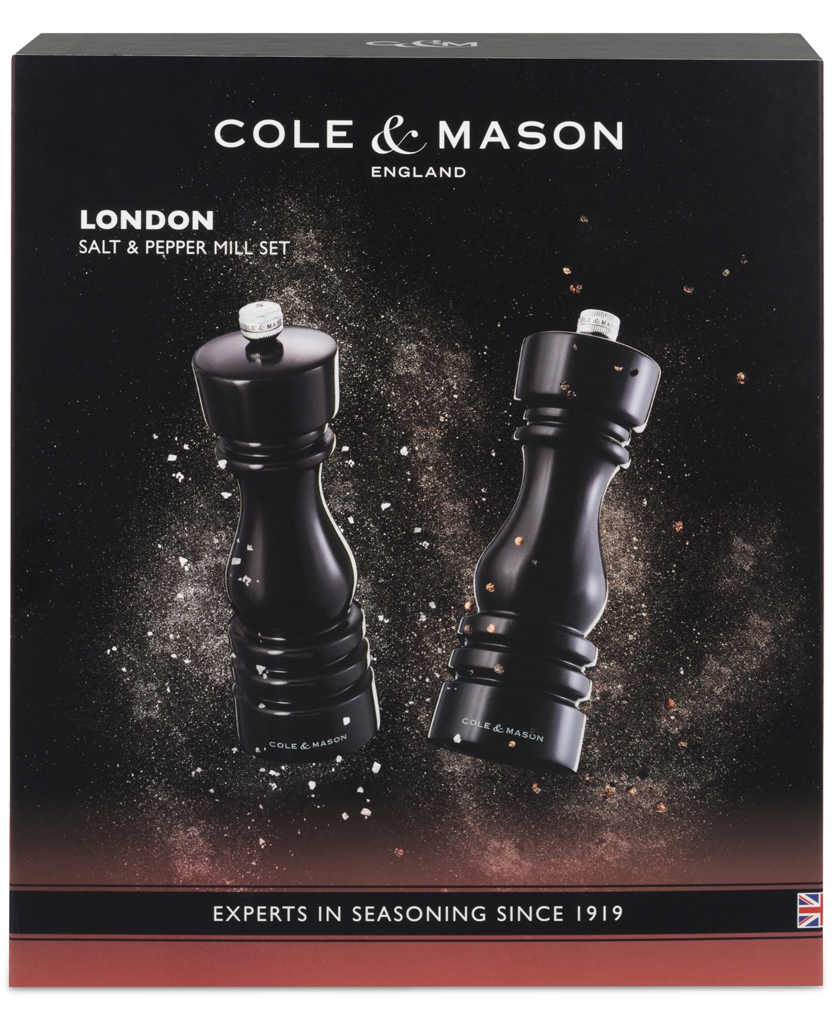 Cole & Mason Cole Mason London 7" Wooden Salt & Pepper Mill Gift Set In Red