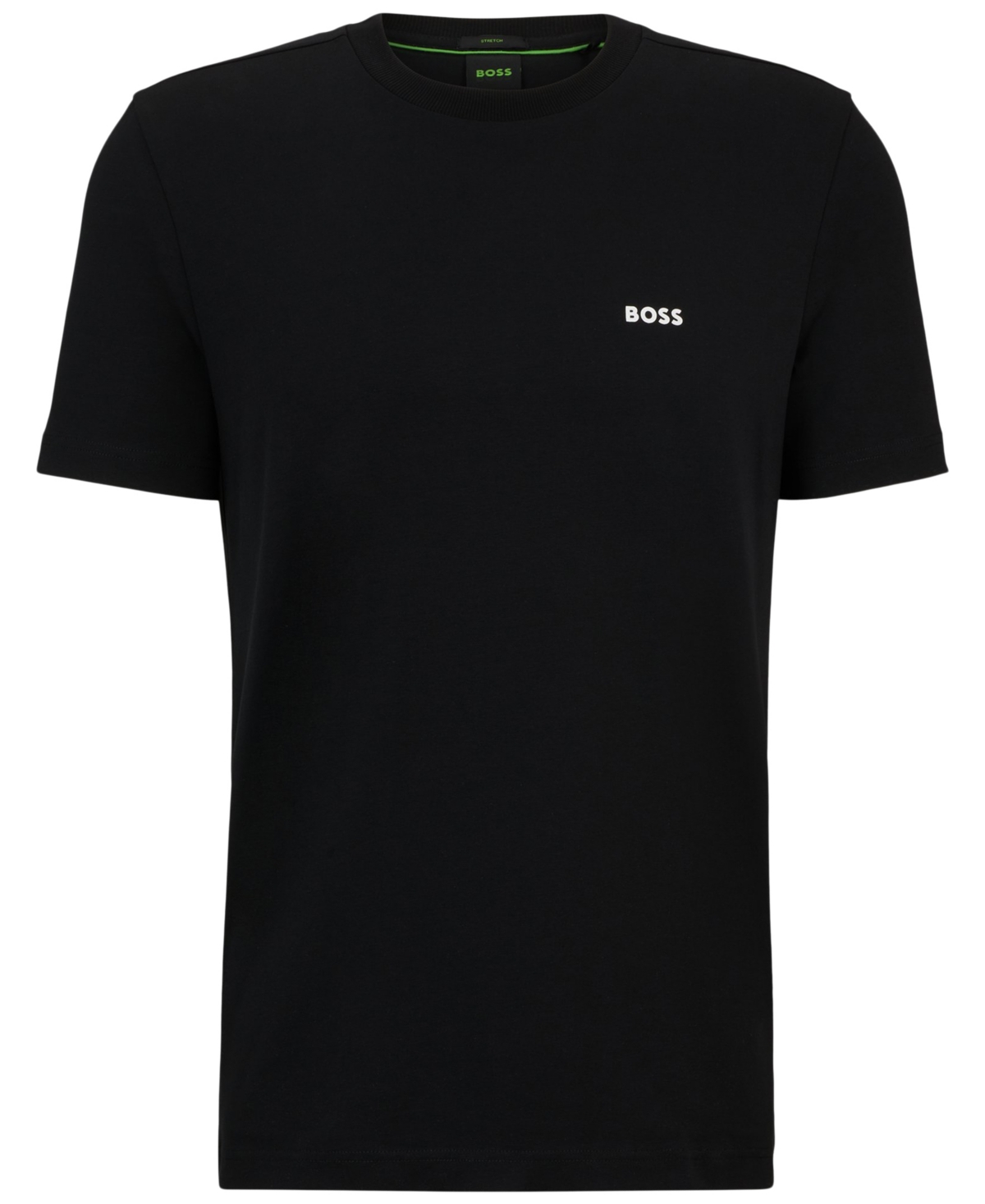 Hugo Boss Slim-fit T-shirt With Popcorn Stripe Fabric In Black