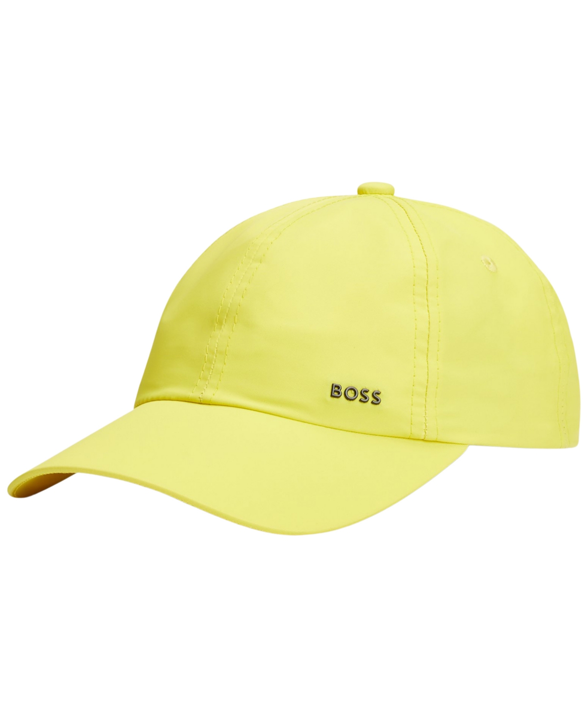 Shop Hugo Boss Boss By  Men's Water-repellent Metal Logo Six-panel Cap In Yellow
