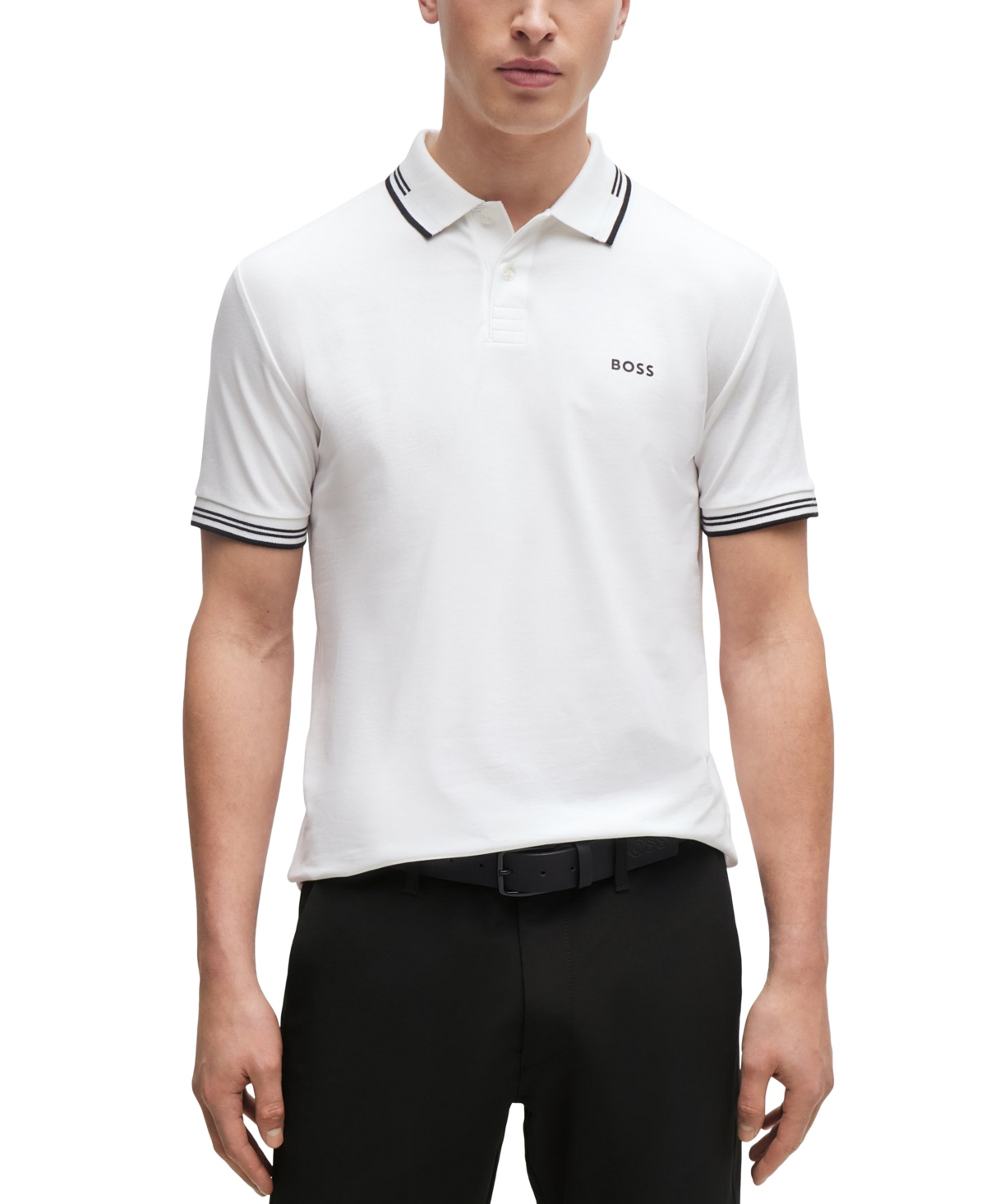 Boss by Hugo Boss Men's Branded Slim-Fit Polo Shirt - White