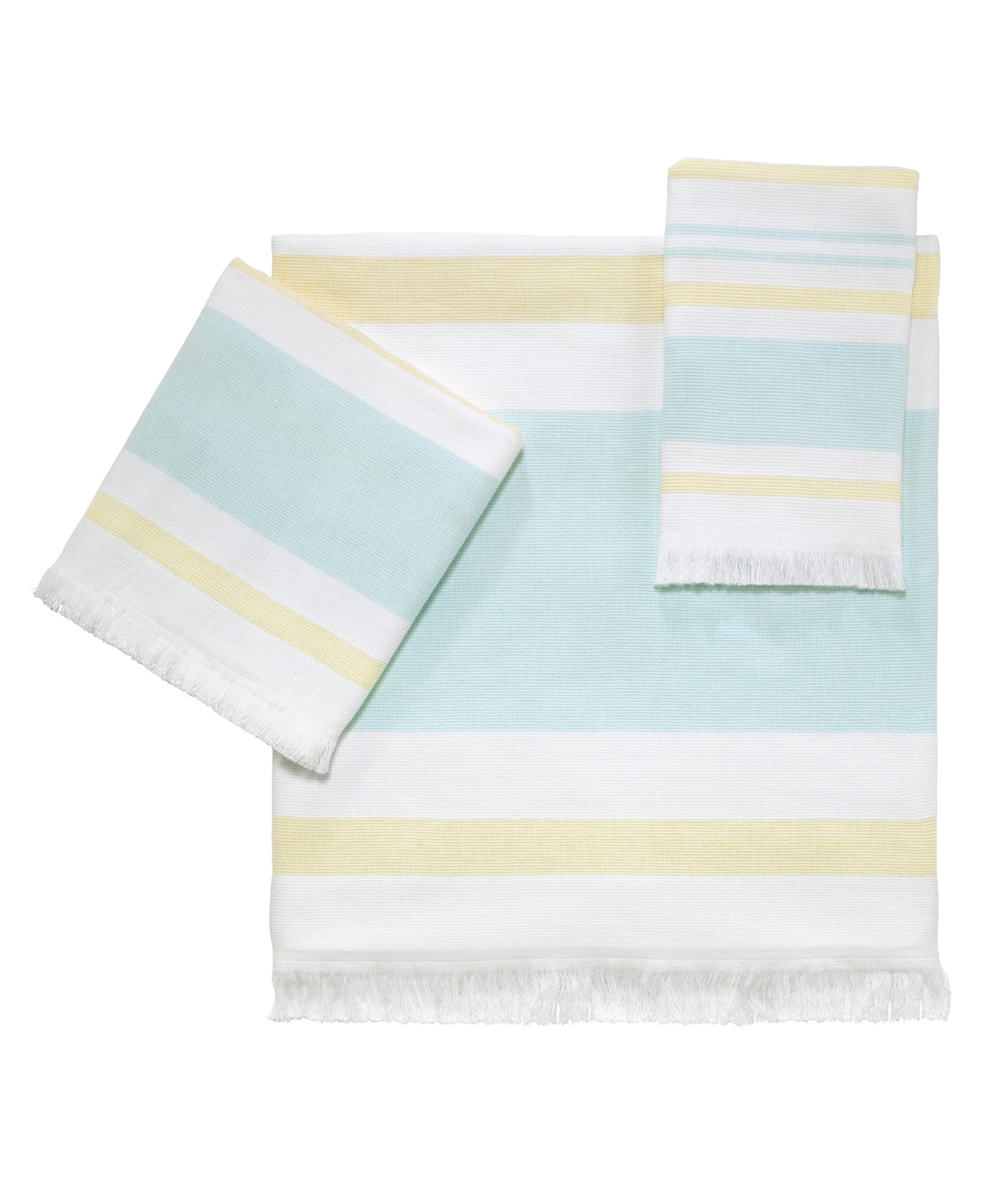 Shop Izod Clubhouse Stripe 3-pc. Towel Set In Aqua