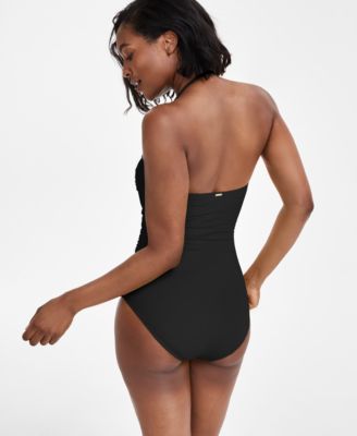 Women's Twist-Front Ruched One-Piece Swimsuit