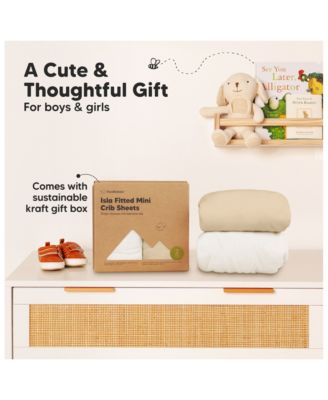 2-Pack Mini Crib Sheets, Pack and Play Sheets Fitted, Pack N Play Sheets, Organic Fitted Crib Sheet Cover