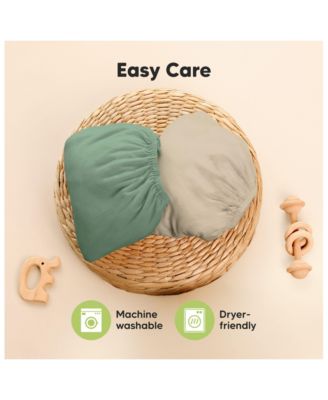 2-Pack Mini Crib Sheets, Pack and Play Sheets Fitted, Pack N Play Sheets, Organic Fitted Crib Sheet Cover