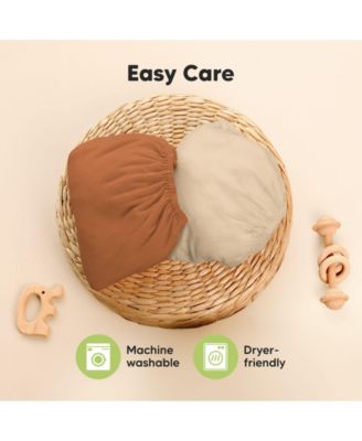 2-Pack Mini Crib Sheets, Pack and Play Sheets Fitted, Pack N Play Sheets, Organic Fitted Crib Sheet Cover