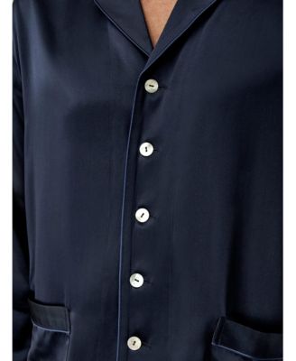 Men's Long Silk Pajamas Set for Men