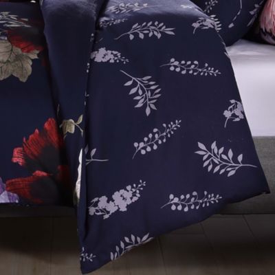 Deep Purple Garden Bedding 200 Thread Count 100% Cotton Sateen 5 Piece King Size Reversible Comforter Set