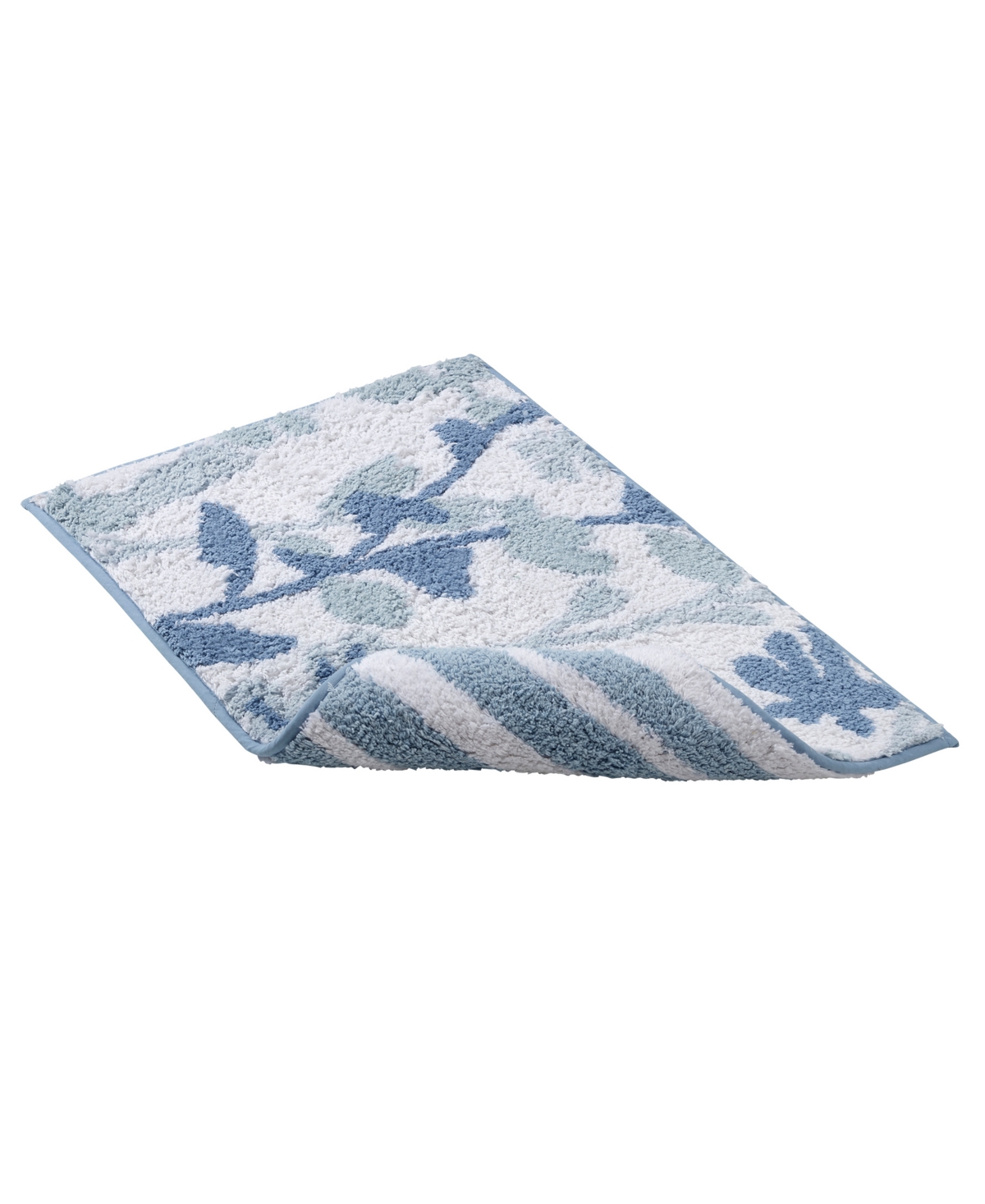 Izod Mystic Floral Reversible Bath Rug, 20" X 30" In Blue