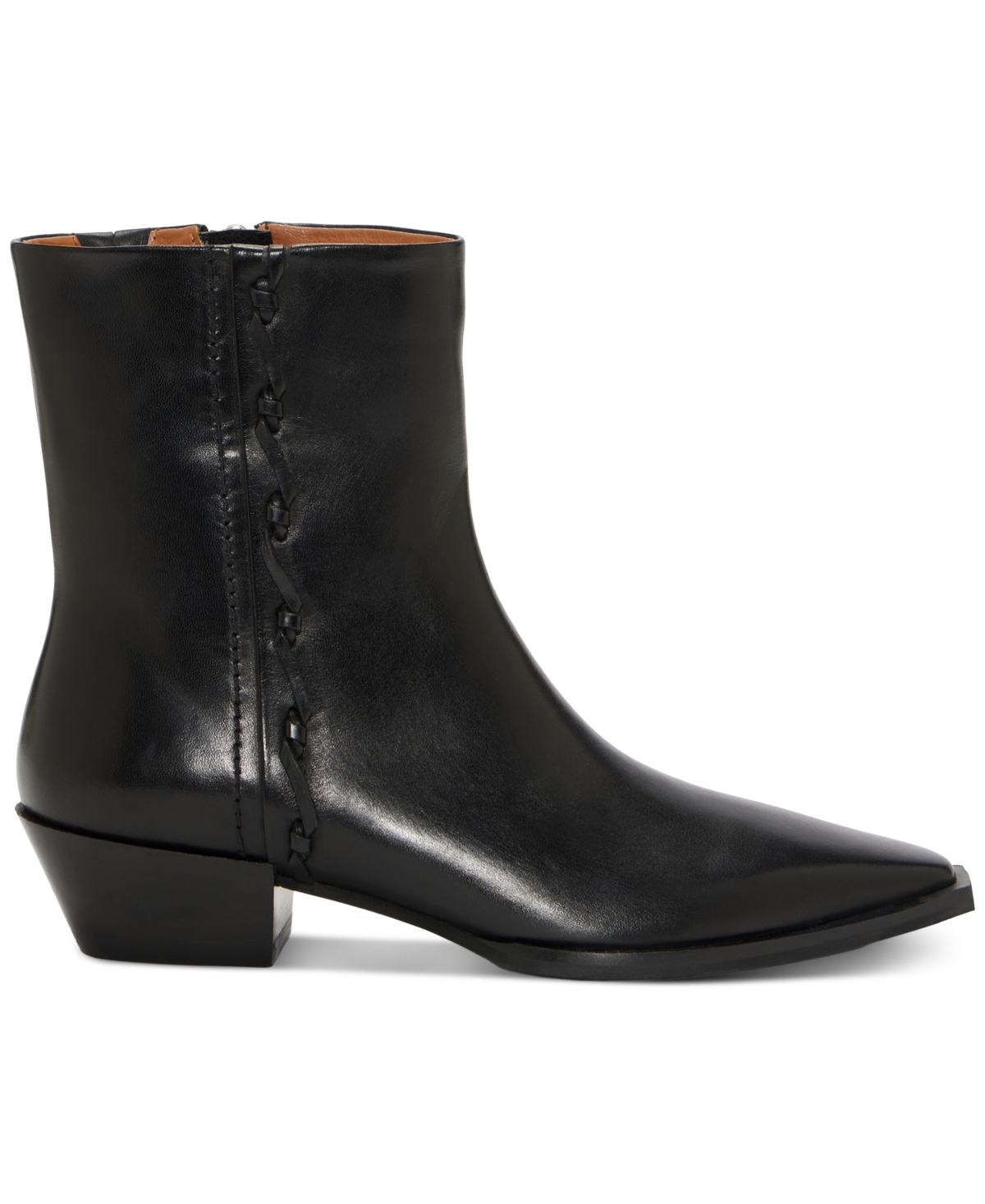 Shop Lucky Brand Women's Shakell Snip Toe Ankle Booties In Black Leather
