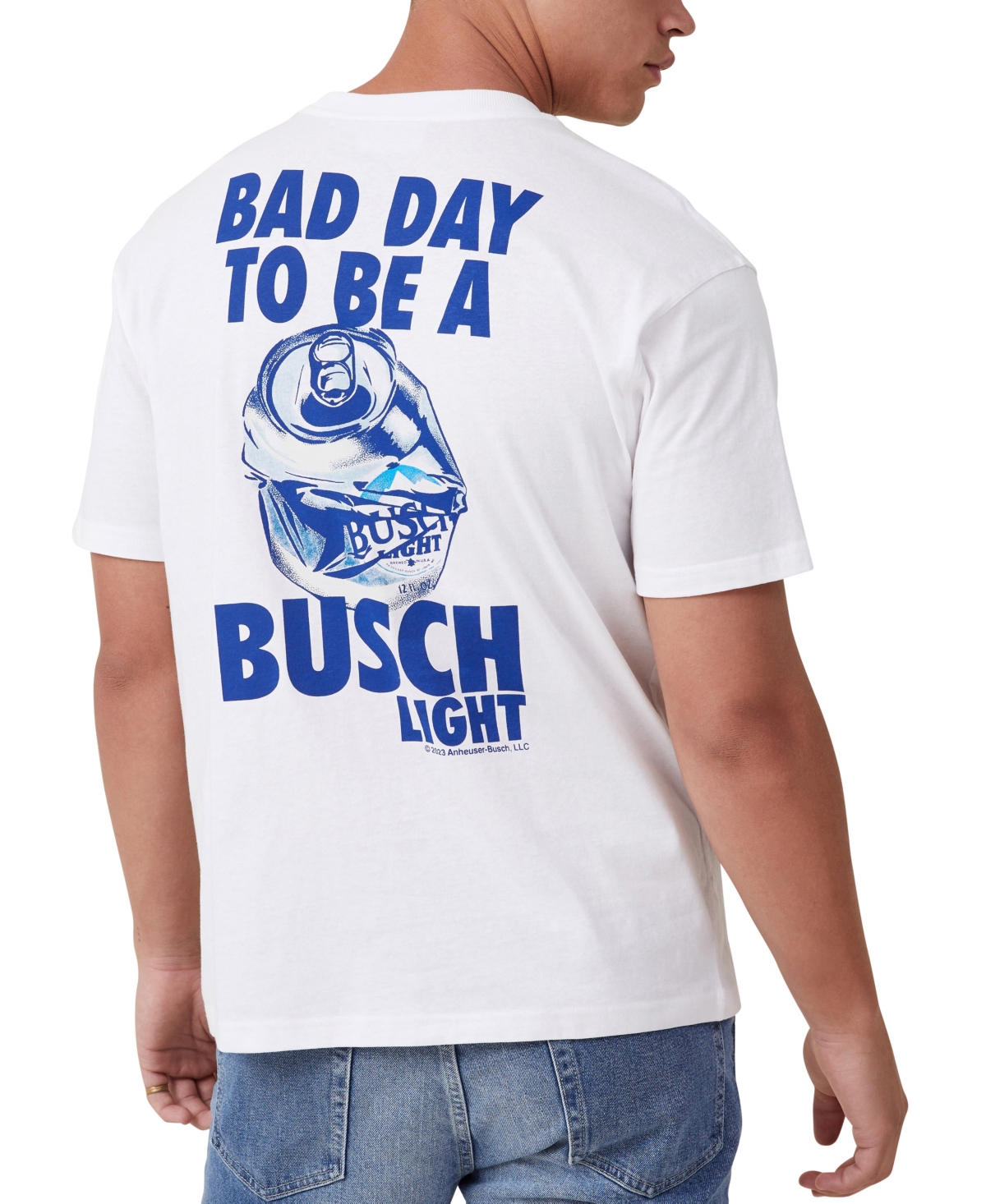 Shop Cotton On Men's Busch Light Loose Fit T-shirt In White
