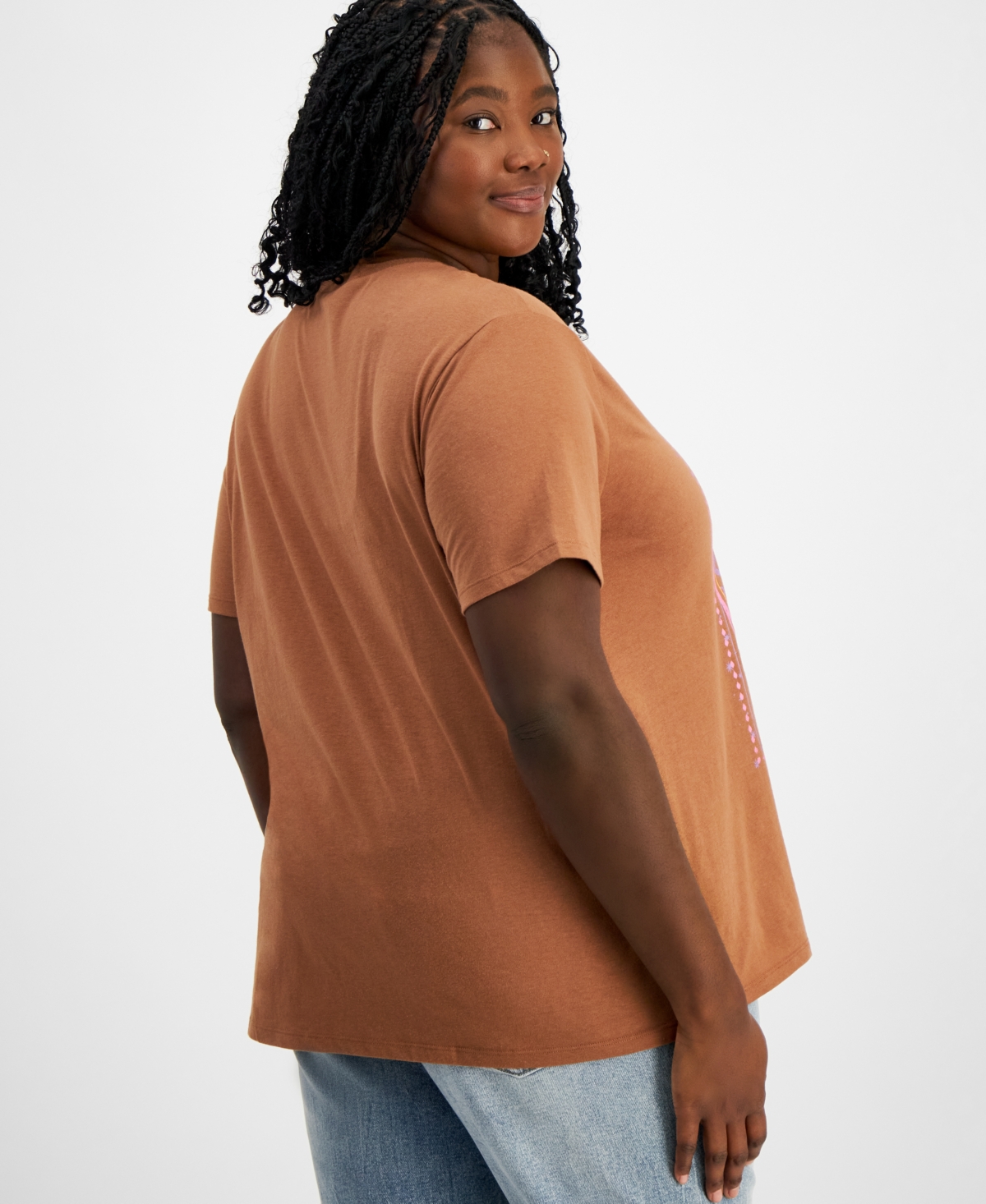Hybrid Trendy Plus Size Pink Floyd Graphic Print T-Shirt