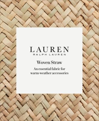 Lauren Ralph Lauren かごバッグ Shelbie Straw Medium LAUREN RALPH LAUREN Leather-Trim Straw Medium Shelbie Tote