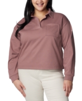 Columbia Plus Size Trek Collared Long-Sleeve Top, Created for Macy's - Fig