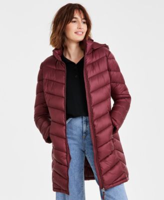 Charter Club Women s Packable Hooded Puffer Coat Red Long Coats