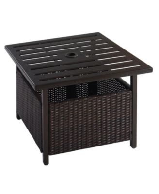Outdoor Patio Rattan Wicker Steel Side Deck Table