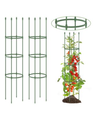 2-Pack Garden Trellis Tomato Cage with Adjustable Height-Green