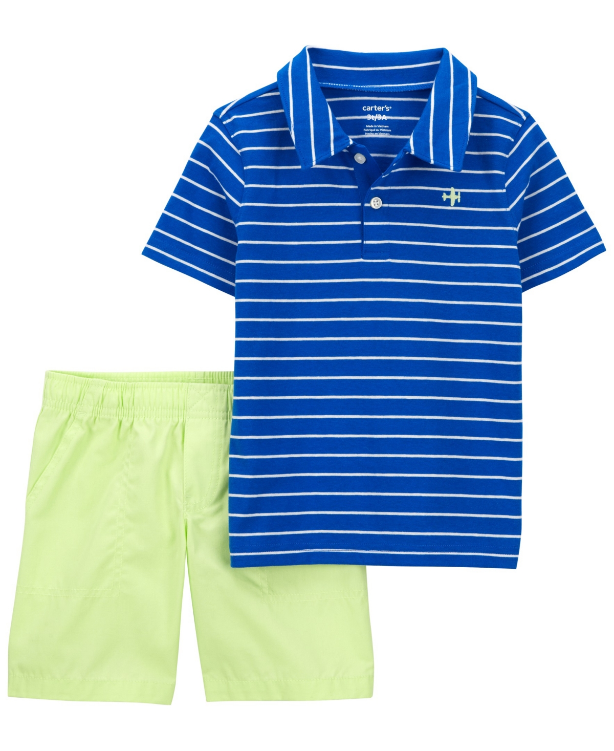 Carter's Baby Boys Shirt And Shorts, 2 Piece Set In Blue