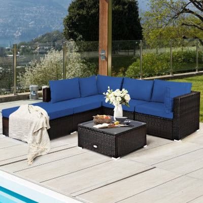 6-Piece Outdoor Patio Sectional Sofa Set with Coffee Table Comfortable and Stylish Seating for Your Garden or Patio