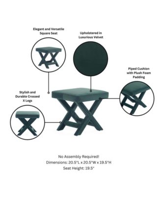 Abigail 20.47" Velvet Upholstered Ottoman Bench