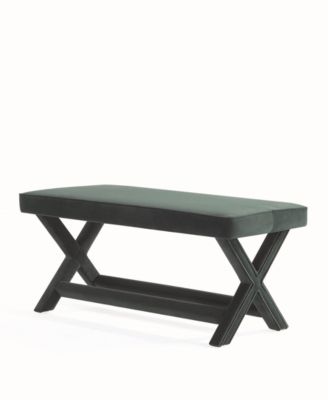 Abigail 42.12" Velvet Upholstered Double Ottoman Bench