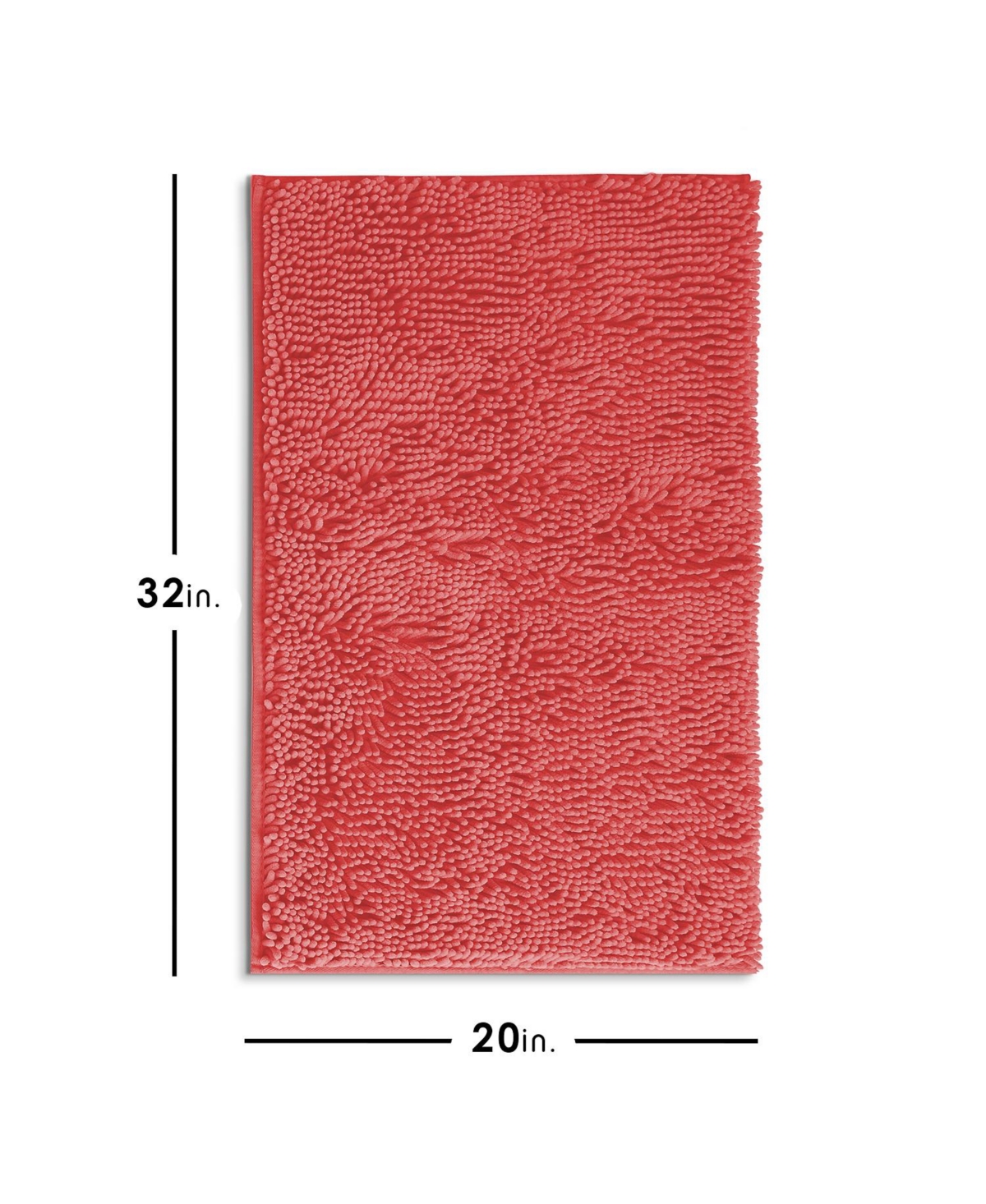 Hearth & Harbor Ultra Soft Non-Slip Chenille Bath Rug - Quick Dry, Machine Washable - 20”x32”