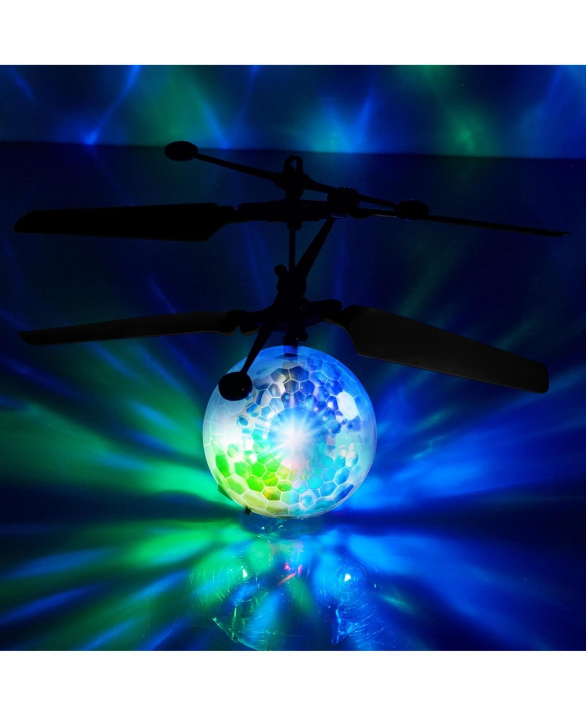 Force1 Orbiter Flying Orb Ball Hand Operated Drones for Kids - 2 Pack - Clear and Black