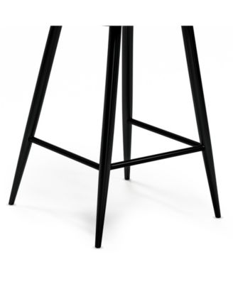 Raya Counter Height Stool (Set of 2) in Black Pu Leather