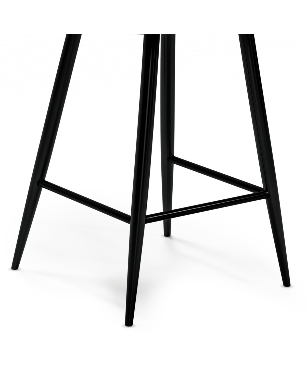 Simpli Home Raya Counter Height Stool (set Of 2) In Black Pu Leather In Black