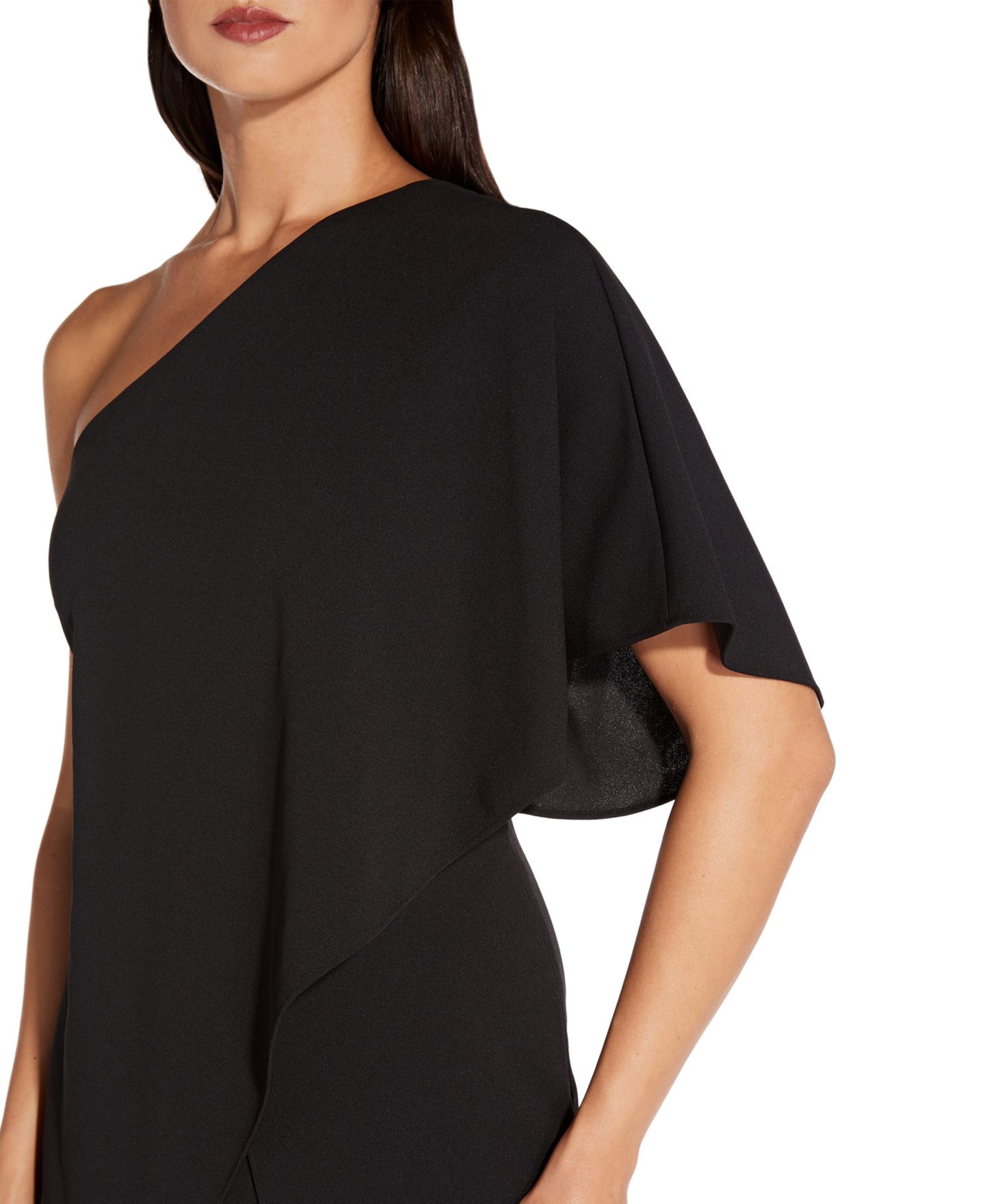 Женский комбинезон Adrianna Papell One-Shoulder Jumpsuit, цвет: Чёрный — фото 4