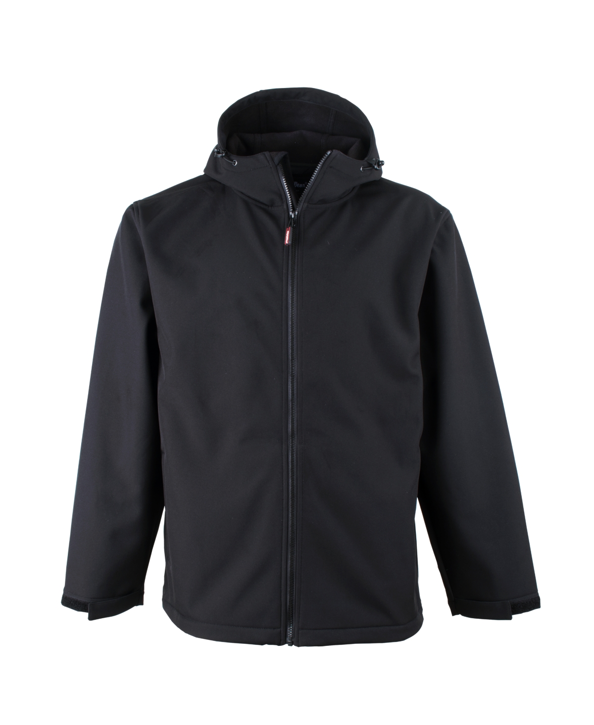 Men's Warm Water-Resistant Lightweight Softshell Jacket with Hood - Black