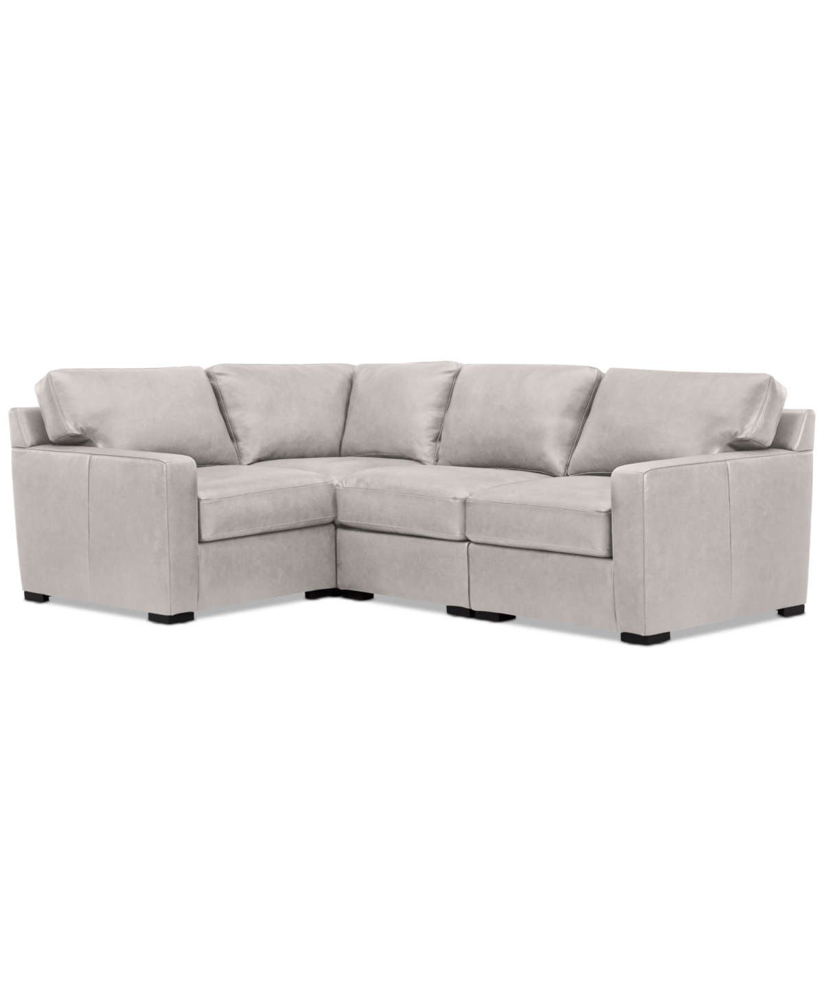 Shop Macy's Radley 101" 4-pc. Leather Corner Sectional, Created For  In Ash