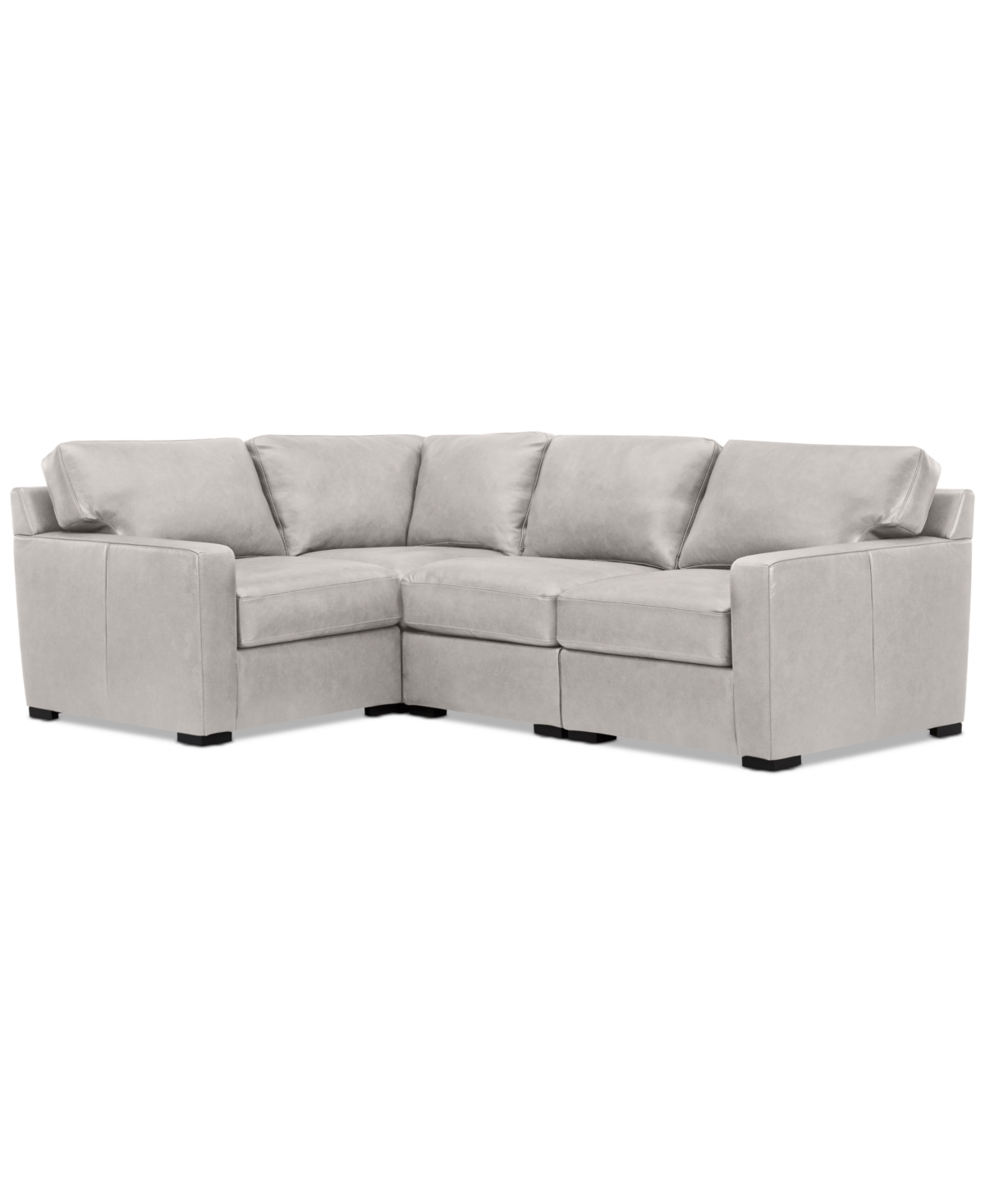 Macy's Radley 101" 5-pc. Leather Square Corner L Shape Modular Sectional, Created For  In Ash