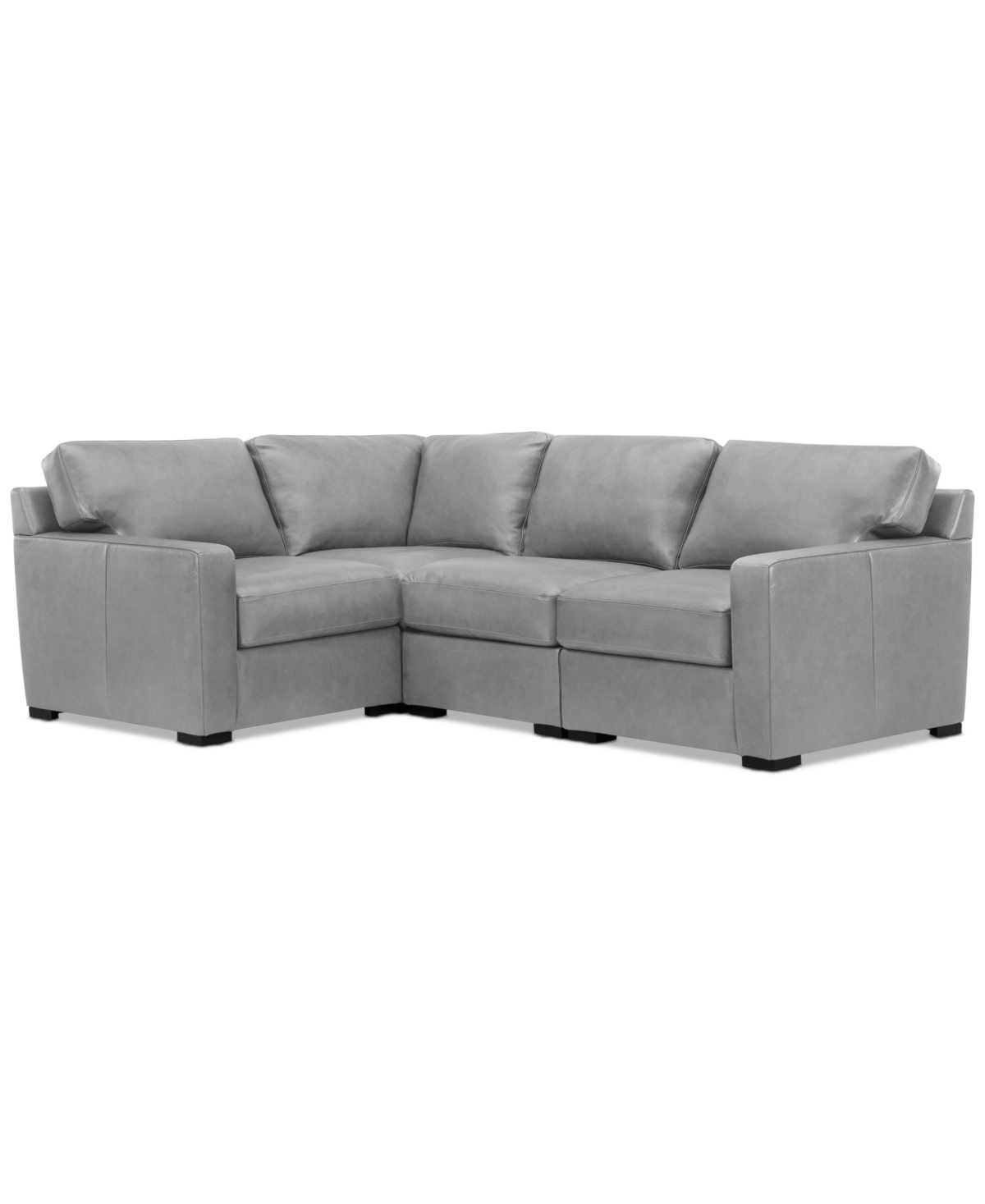 Shop Macy's Radley 101" 4-pc. Leather Corner Sectional, Created For  In Light Grey