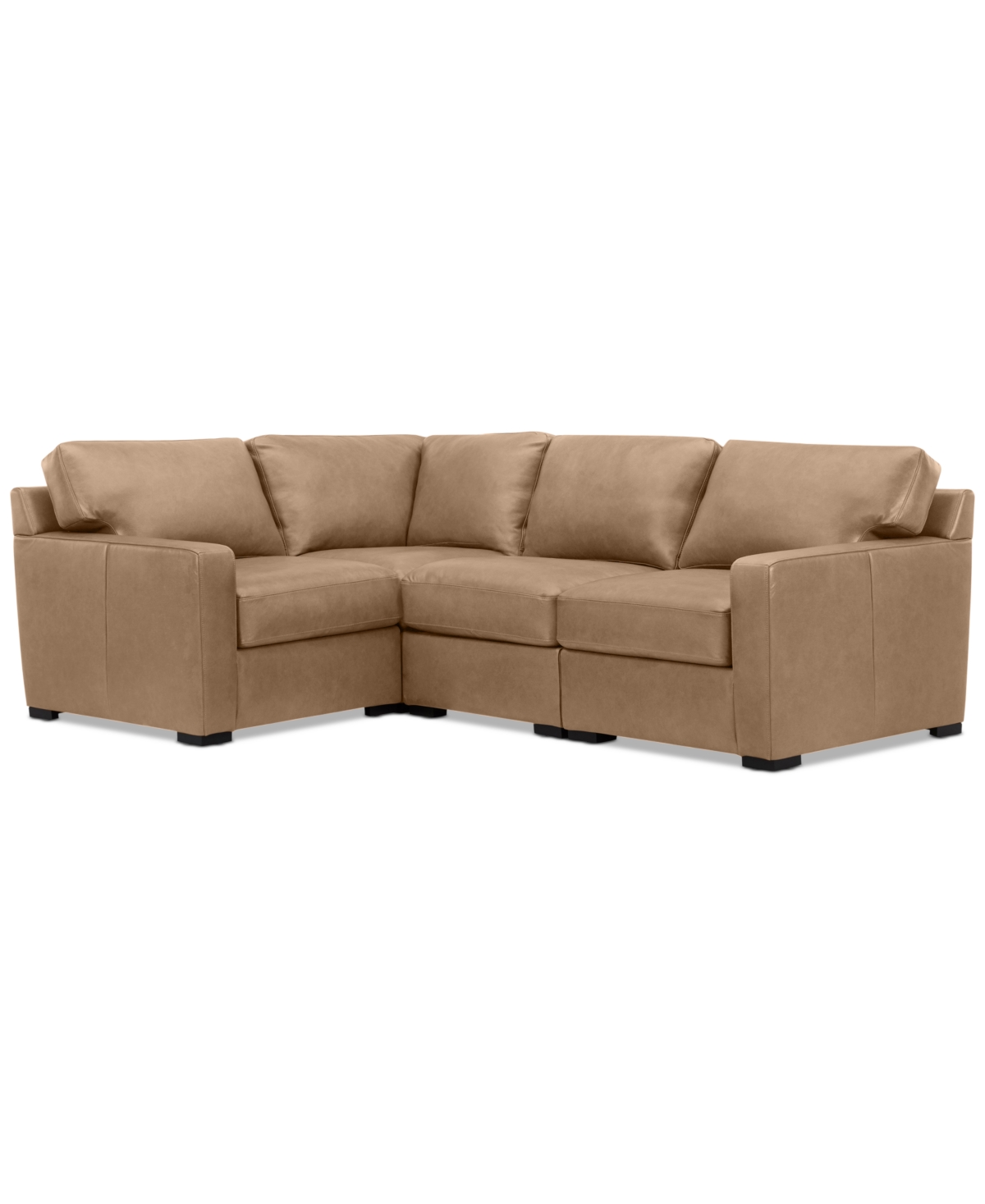 Shop Macy's Radley 101" 4-pc. Leather Corner Sectional, Created For  In Light Natural