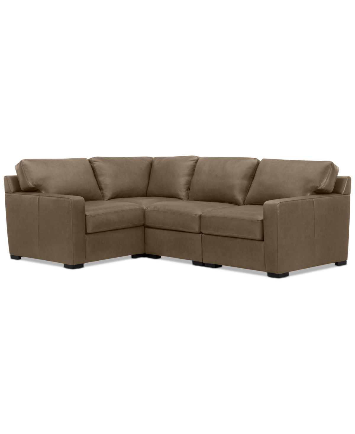 Shop Macy's Radley 101" 4-pc. Leather Corner Sectional, Created For  In Sand