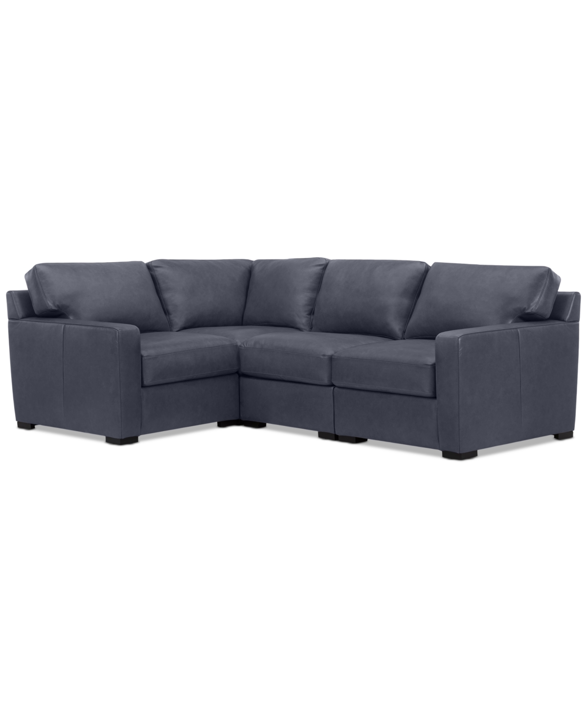 Shop Macy's Radley 101" 4-pc. Leather Corner Sectional, Created For  In Slate Grey