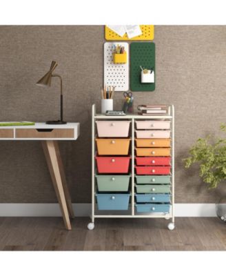 15-Drawer Utility Rolling Organizer Cart Multi-Use Storage