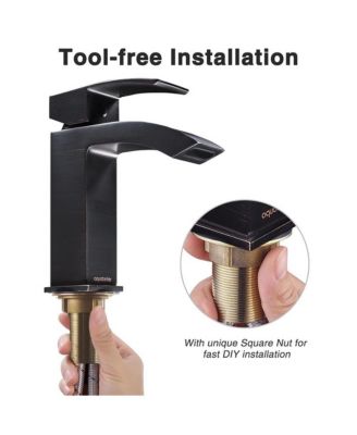 Aquaterior Modern 1 Hole Bathroom Faucet Vanity Sink Basin Single Handle DIY Hotel Matt Black