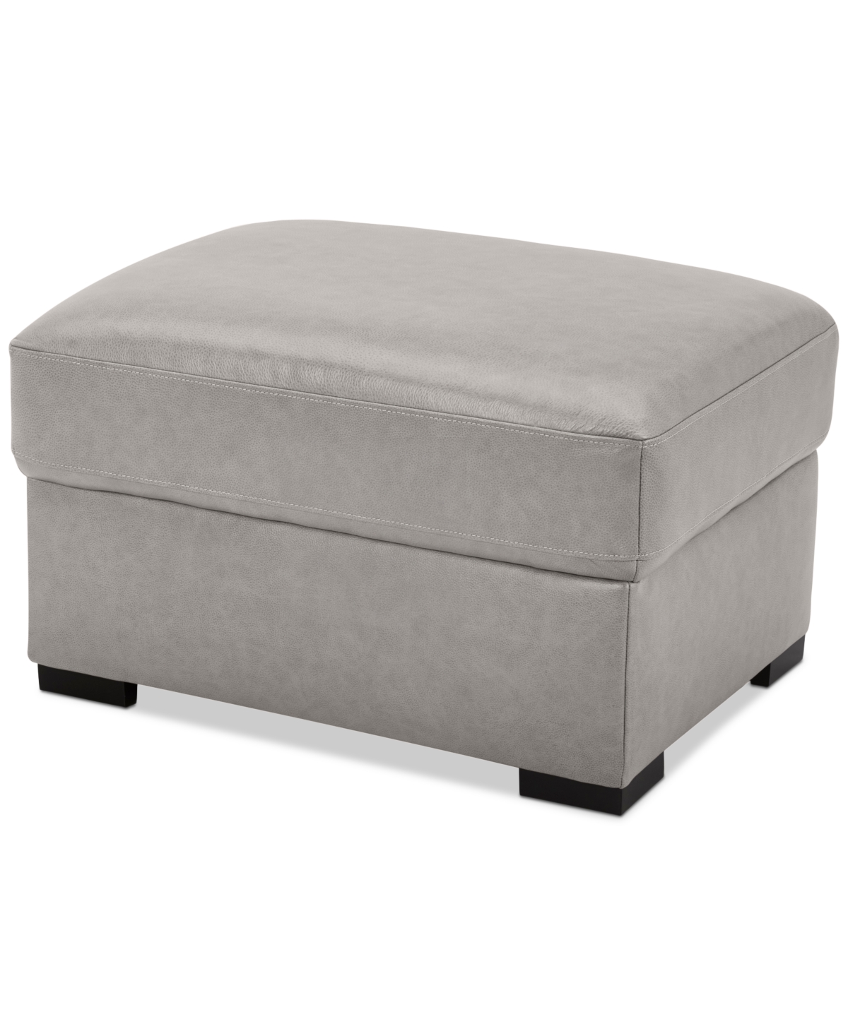 Shop Macy's Radley 32" Leather Ottoman, Created For  In Ash