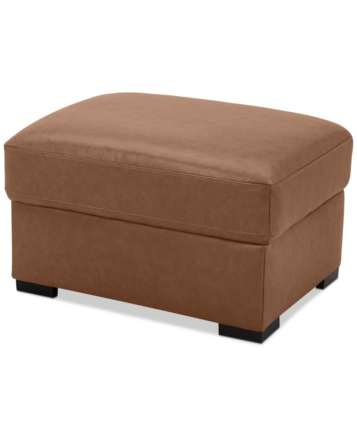 Shop Macy's Radley 32" Leather Ottoman, Created For  In Light Tan