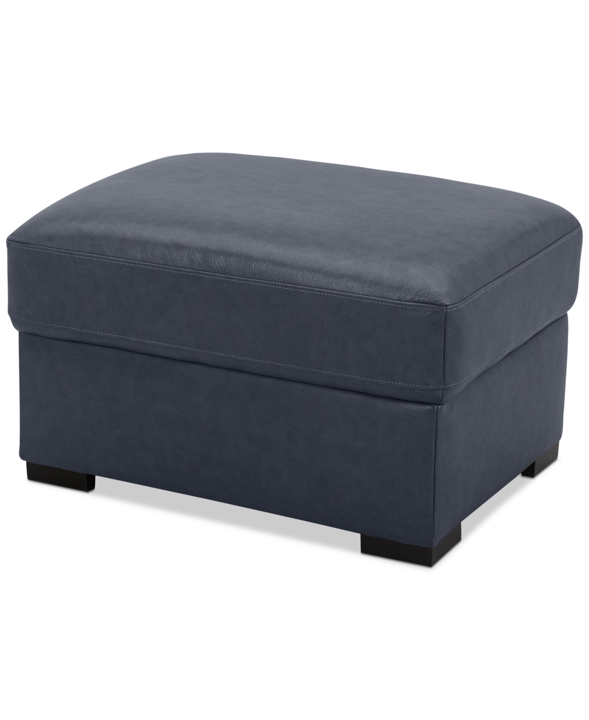 Shop Macy's Radley 32" Leather Ottoman, Created For  In Navy