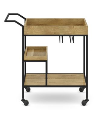 Barnes Solid Mango Wood 29 inch Bar Cart in Natural