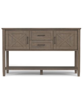 Ela Solid Wood Console Table in Smoky Brown