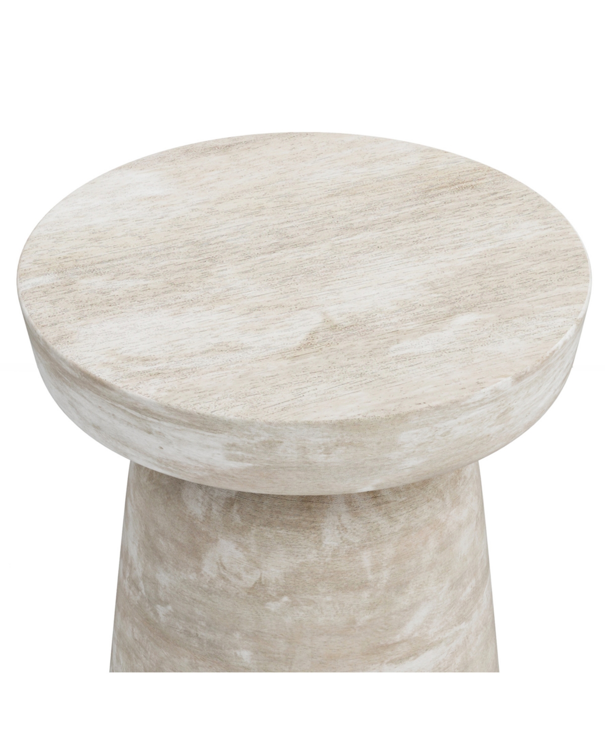 Simpli Home Robbie Solid Mango Wood Accent Table In Distressed White Wash In Distressed White Wash