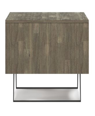 Lowry Solid Acacia Wood End Table in Distressed Grey