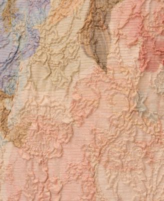 Women's Floral-Print Short Sleeve Satin Gown