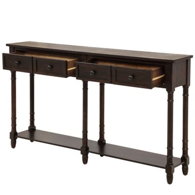 Console Table with Drawers and Shelf