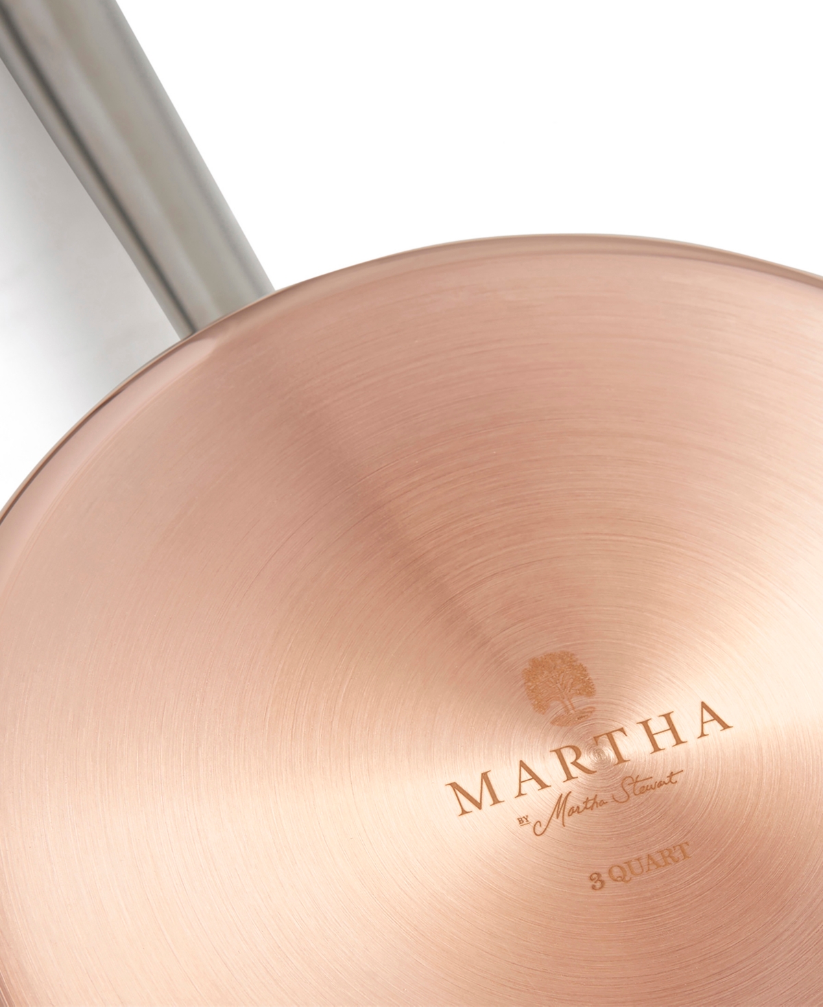 Shop Martha Stewart Collection Martha By Martha Stewart Stainless Steel 3 Qt Low Saucepan With Lid In Copper